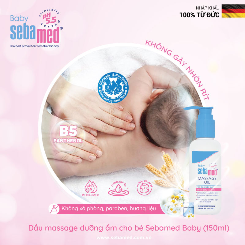 Dầu mát-xa trẻ em Sebamed pH5.5 (150ml) 1 - 1 Dầu massage dưỡng ẩm cho bé Sebamed pH5.5 - www.sebamed.com.vn