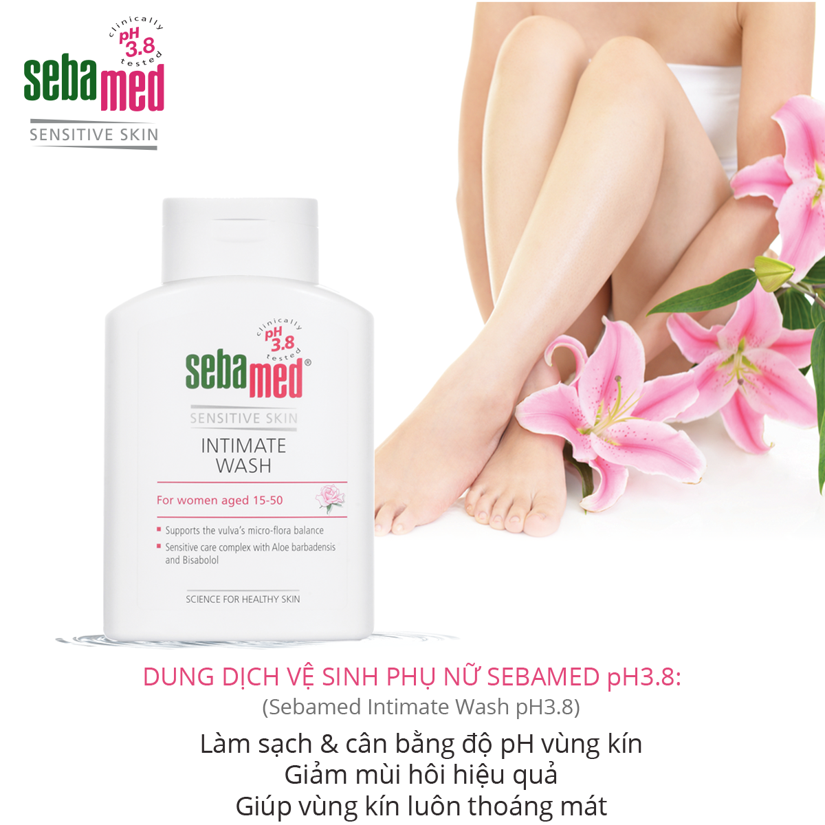 Dung dịch vệ sinh phụ nữ Sebamed pH3.8 (200ml) 1 - 1 Dung dịch vệ sinh phụ nữ Sebamed pH3.8 (200ml) dịu nhẹ, hỗ trợ chăm sóc vùng kín khỏe mạnh.