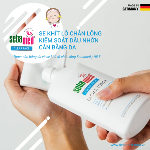 Nước cân bằng da, se khít lỗ chân lông Sebamed pH5.5 (150ml) 1 - 1 Nước hoa hồng cân bằng Sebamed pH5.5 – www.sebamed.com.vn