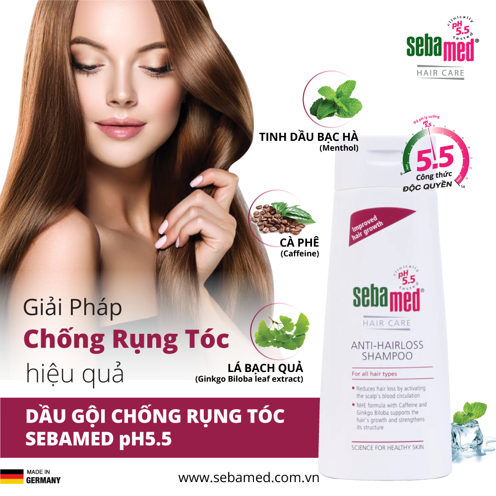 Dầu gội ngăn ngừa rụng tóc Sebamed pH5.5 (200ml) 1 - 1 DẦU GỘI CHỐNG RỤNG TÓC SEBAMED pH5.5