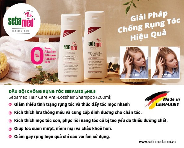Dầu gội ngăn ngừa rụng tóc Sebamed pH5.5 (200ml) 2 - 2 Dầu gội chống rụng tóc Sebamed pH5.5