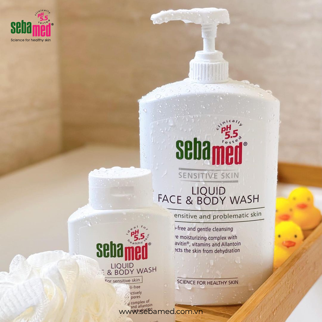 Sữa rửa mặt & tắm toàn thân Sebamed (1000ml) 2 - 3 Sữa rửa mặt và tắm toàn thân Sebamed pH5.5 1000ml nhập khẩu 100% Đức