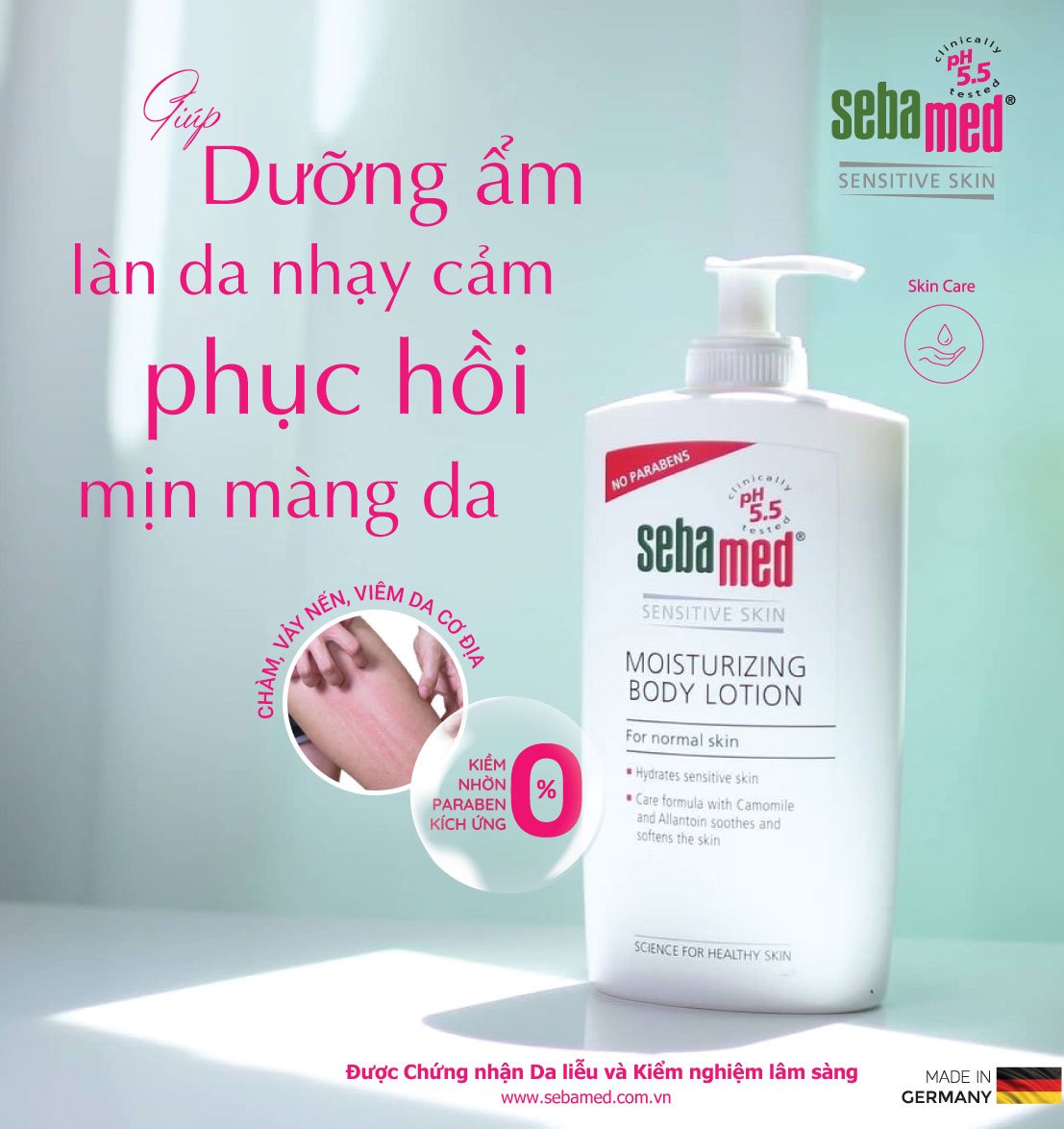 Sữa dưỡng thể cấp ẩm toàn thân cho da nhạy cảm Sebamed pH5.5 (400ml) 1 - 1 Sữa dưỡng thể cho da nhạy cảm Sebamed pH5.5