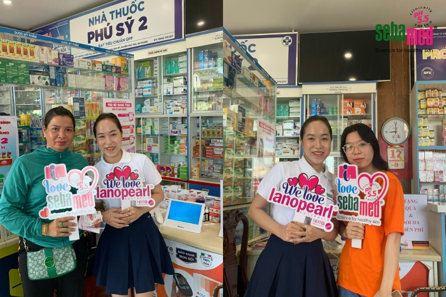 Event Soi Da, Tặng Sample, Training & Tuần Lễ Vàng Sebamed Tại Chuỗi Nhà Thuốc, Đối Tác Ở An Giang 5 - 6 Khách hàng chụp hình kỉ niệm cùng Sebamed