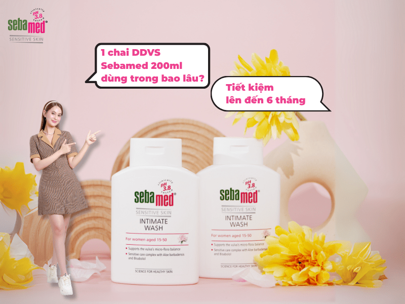 1 chai dung dịch vệ sinh phụ nữ Sebamed dùng trong bao lâu? 1 - 1 Một chai dung dịch vệ sinh Sebamed 200ml dùng được trong bao lâu?