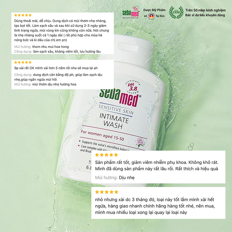 Dung vệ sinh phụ nữ Sebamed pH 3.8: Người vệ sĩ thầm lặng của các chị em 12 - 17 Tổng hợp review cảm nhận khách hàng đã sử dụng dung dịch vệ sinh pH 3.8.